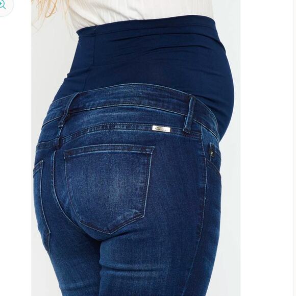 Kancan Maternity Aviva Skinny Jeans Over The Belly Women size 29 Dark Blue Wash - Picture 9 of 10